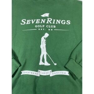 Brady Seven Rings Golf Club Sweatshirt Green Mens Medium Tom Brady TB12 Graphic